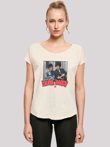 F4NT4STIC Shirt 'Stan Laurel & Oliver Hardy Comedy Duo' in Beige