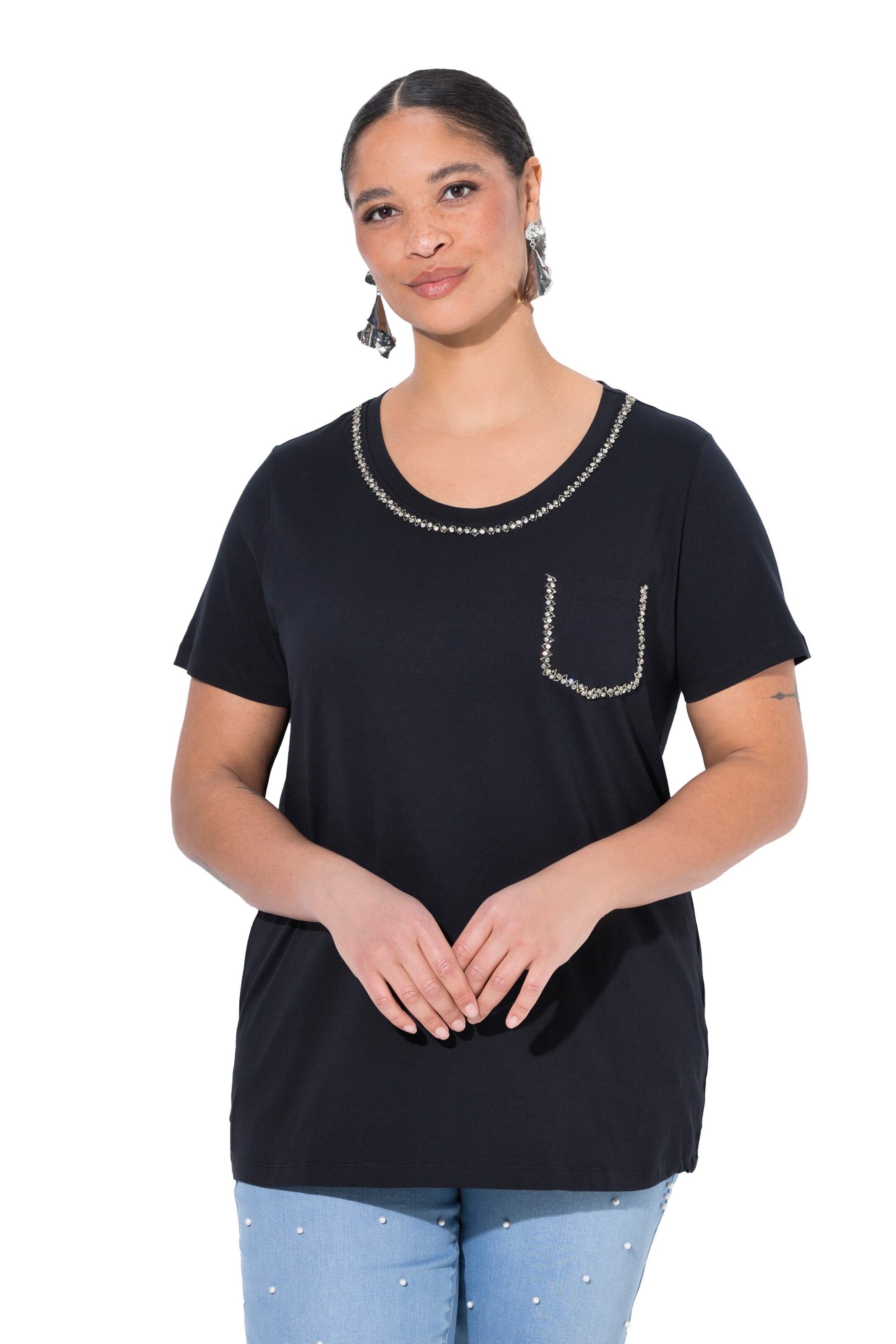 T-shirt MIAMODA en noir : devant