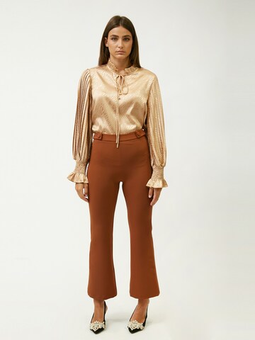 évasé Pantalon Influencer en marron