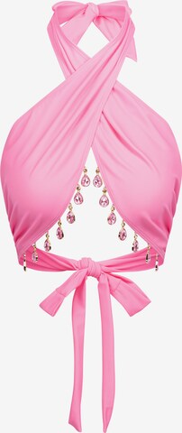 Moda Minx Bikini Top 'Hera Droplet' in Pink: front