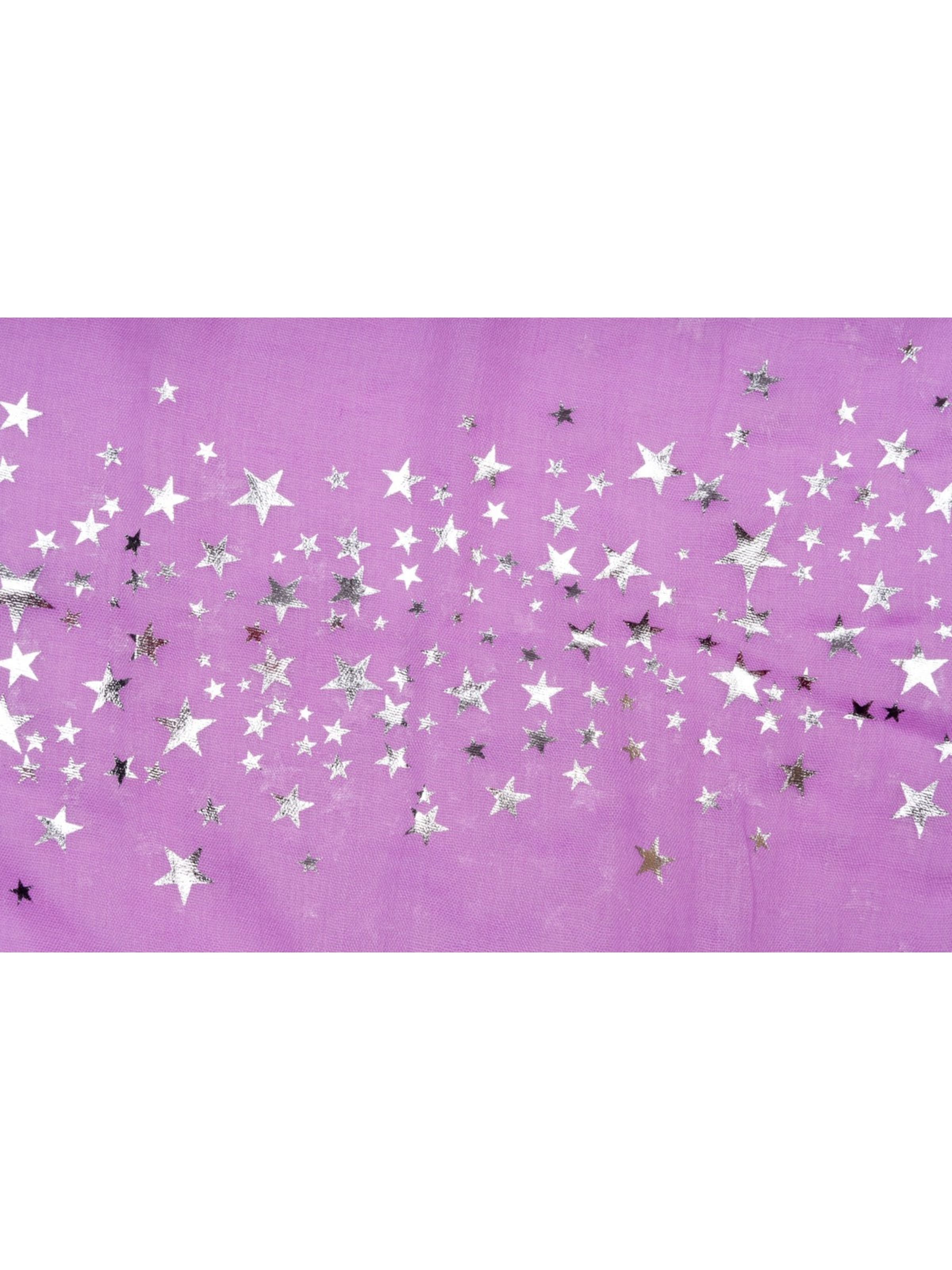 styleBREAKER Loop scarf 'Loop Schal mit Metallic Sterne Print' in Purple