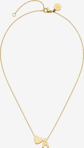 PURELEI - Cadena 'Letter Heart A' en oro: frente