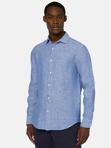 Boggi Milano Regular fit Zakelijk overhemd in Blauw: voorkant