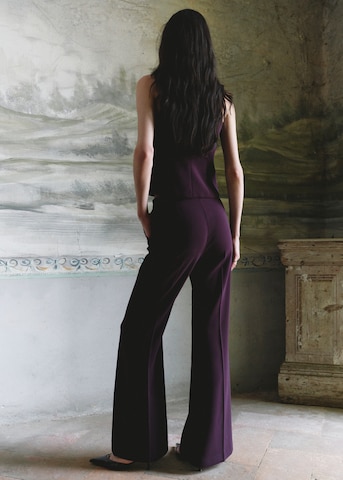 MANGO Flared Pleated Pants 'IGUANA' in Red