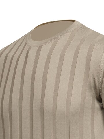 Cizgi Triko Shirt in Beige
