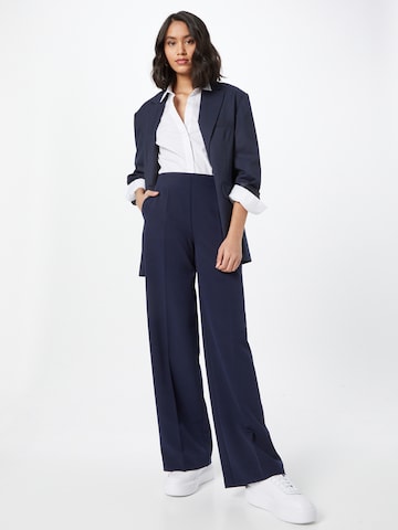 modström Wide leg Trousers with creases 'Nelli' in Blue