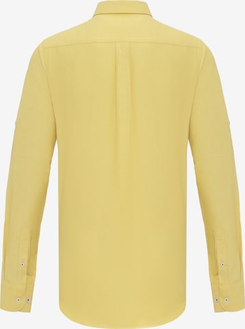 DENIM CULTURE Regular Fit Skjorte 'Erling' i gul