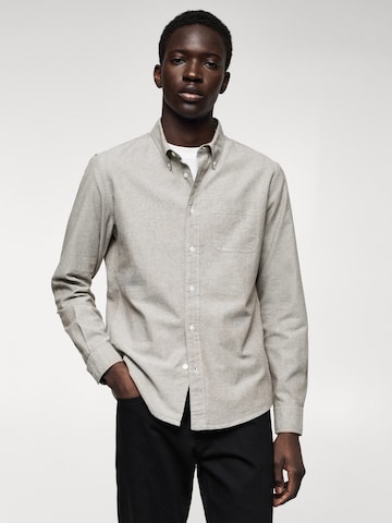 MANGO MAN Regular fit Button Up Shirt in Grey: front