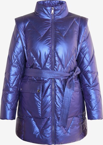 MYMO Between-seasons coat in Blue: front