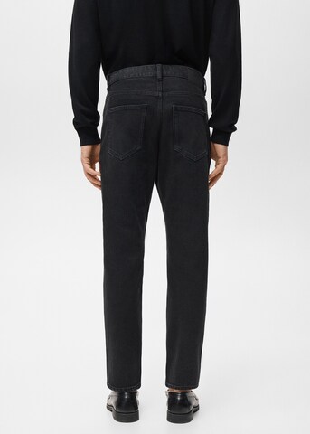 MANGO MAN Tapered Jeans 'Ben' in Black