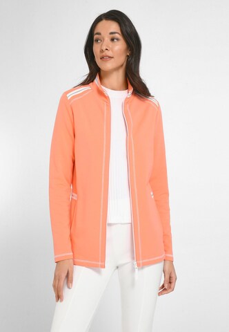 Peter Hahn Athletic Zip-Up Hoodie in Pink: front