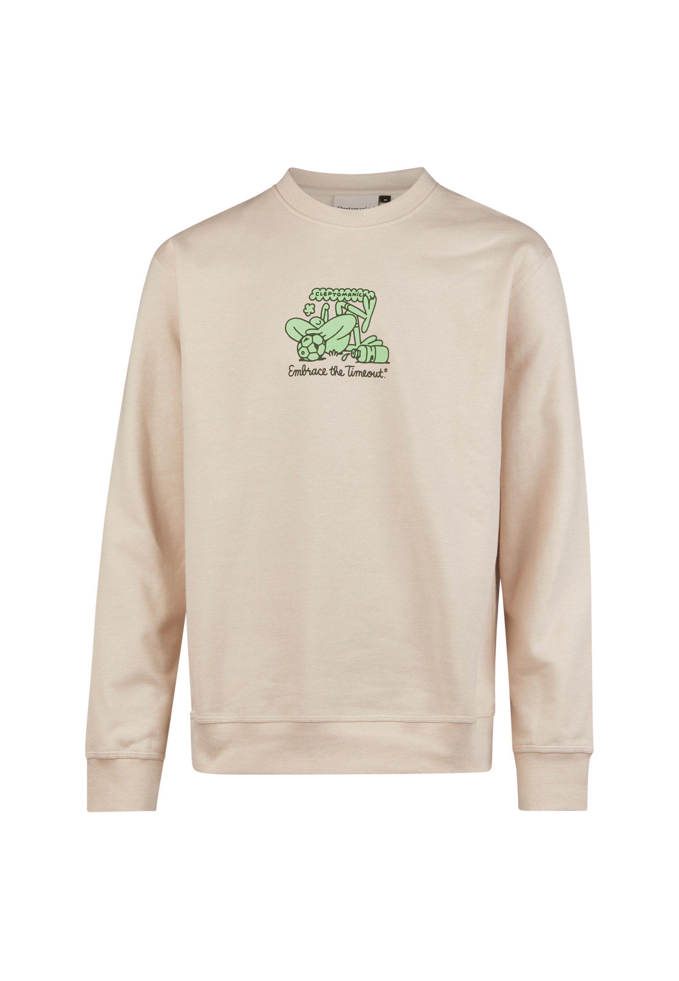 Cleptomanicx Sweatshirt 'Embrace Football' in Beige: Vorderseite