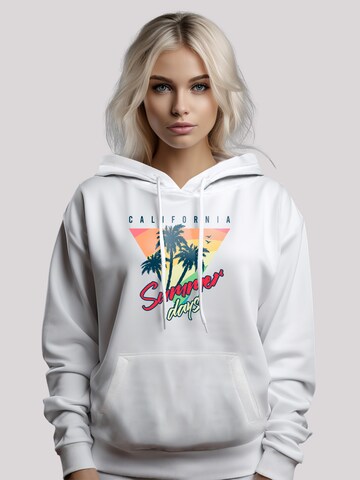F4NT4STIC Sweatshirt 'California Palmen Retro' in Wit: voorkant