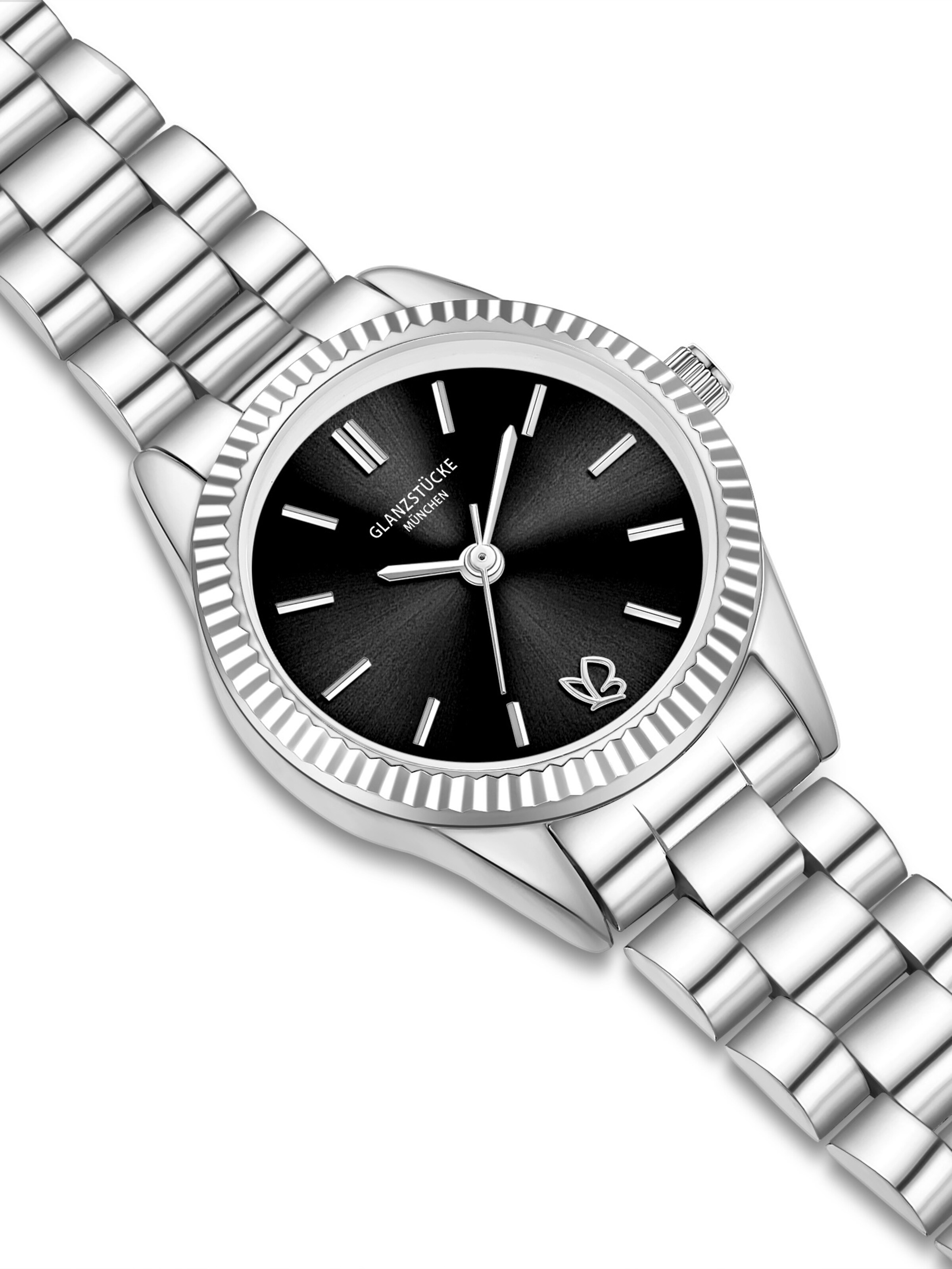 Montre à affichage analogique Glanzstücke München en argent