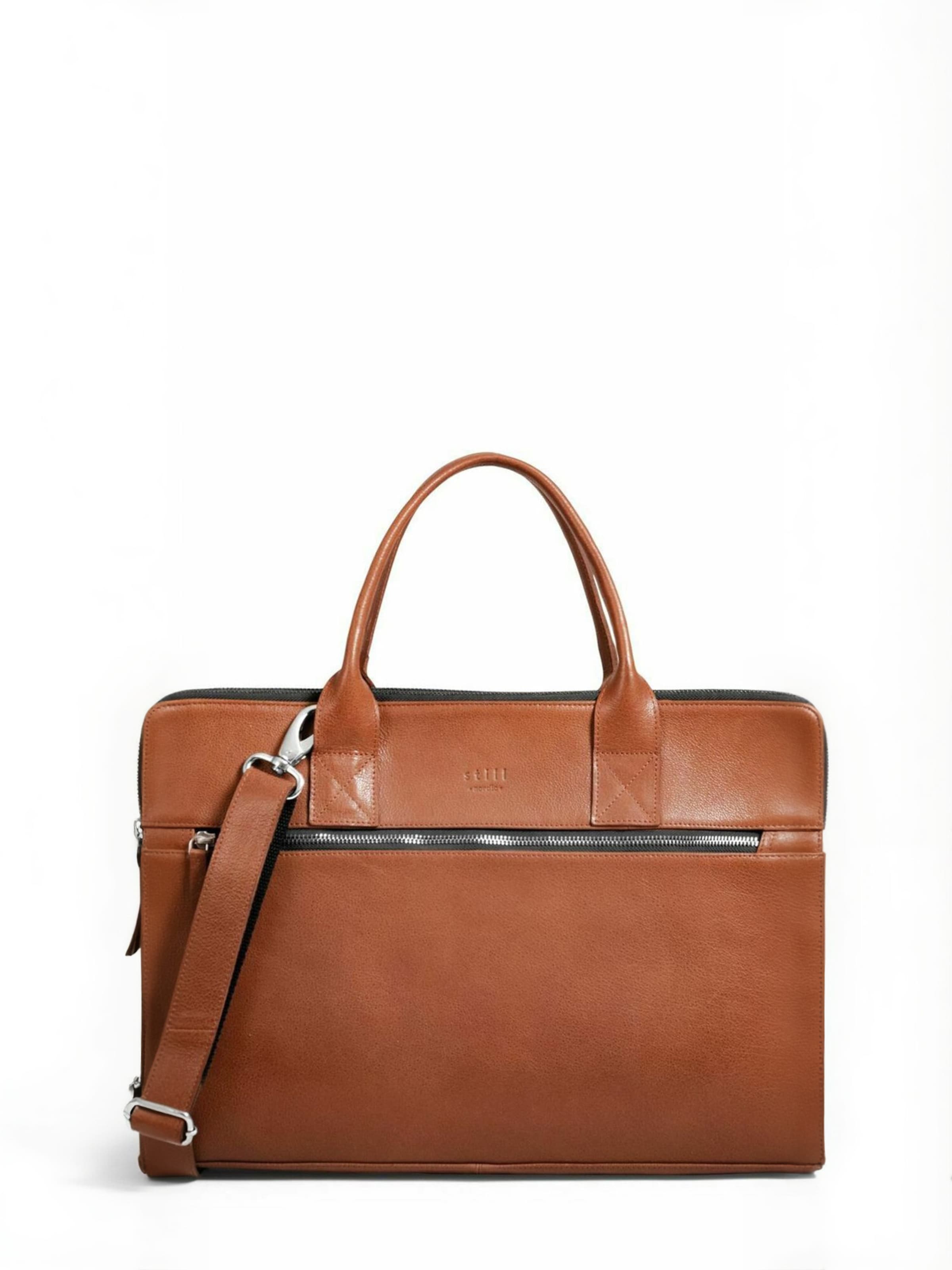still Nordic - Cartera maletín 'Clean Brief 3 Room' en marrón: frente