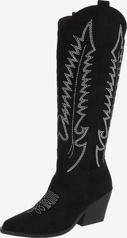 Ital-Design Cowboy Boots in Black: front