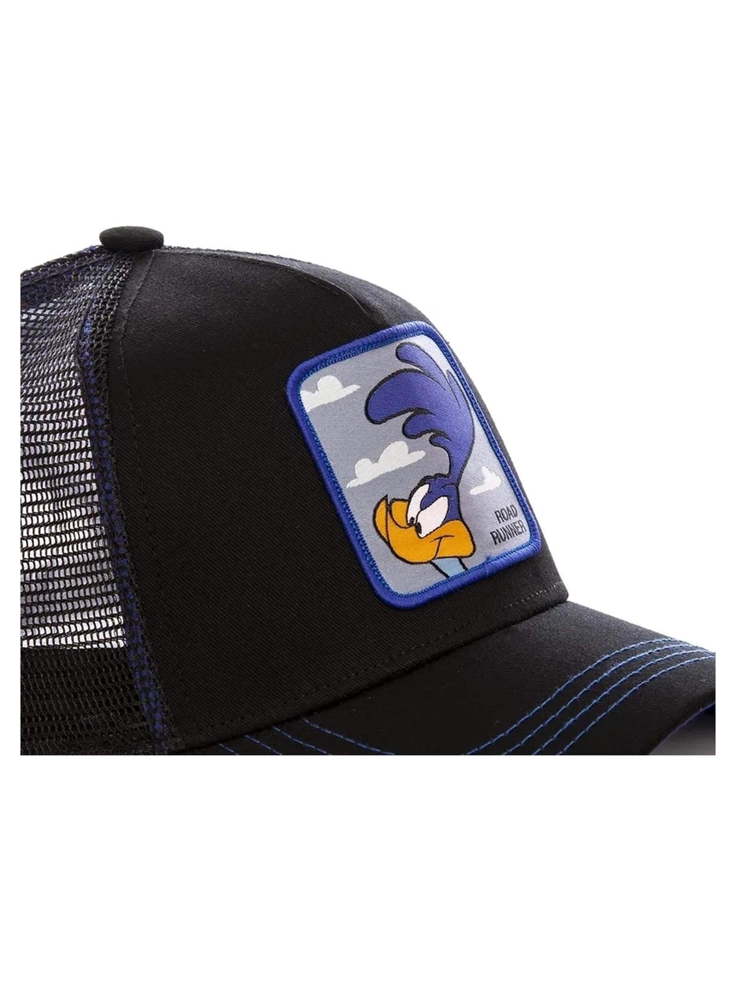 Capslab - Gorra 'Gorra collab negra correcaminos bordado frente trucker visera curva' en negro