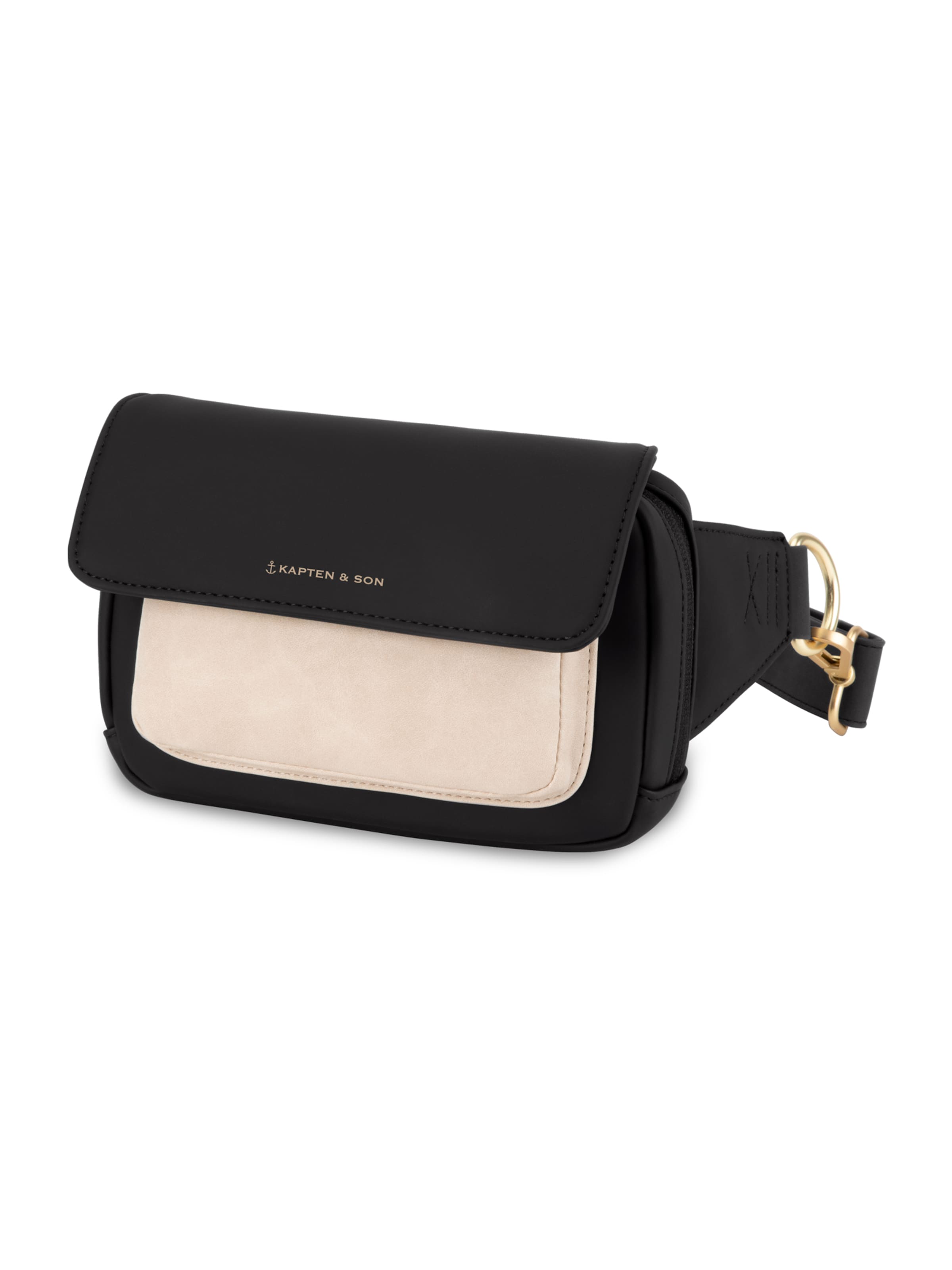 Kapten & Son Τσαντάκι μέσης 'Visby Cream Black' σε μαύρο: μπροστά