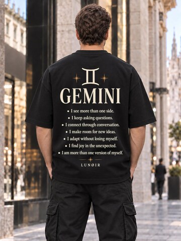 LUNØIR Studio Póló 'Zodiac - Gemini' - fekete