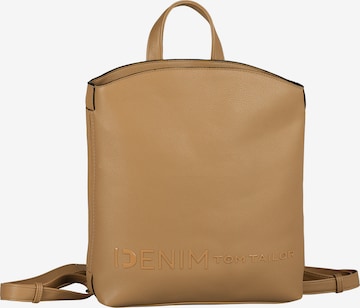 TOM TAILOR DENIM Rugzak 'Zephyra' in Beige: voorkant
