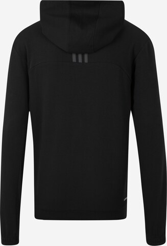 ADIDAS SPORTSWEAR Athletic Zip-Up Hoodie 'Aeroready ' in Black