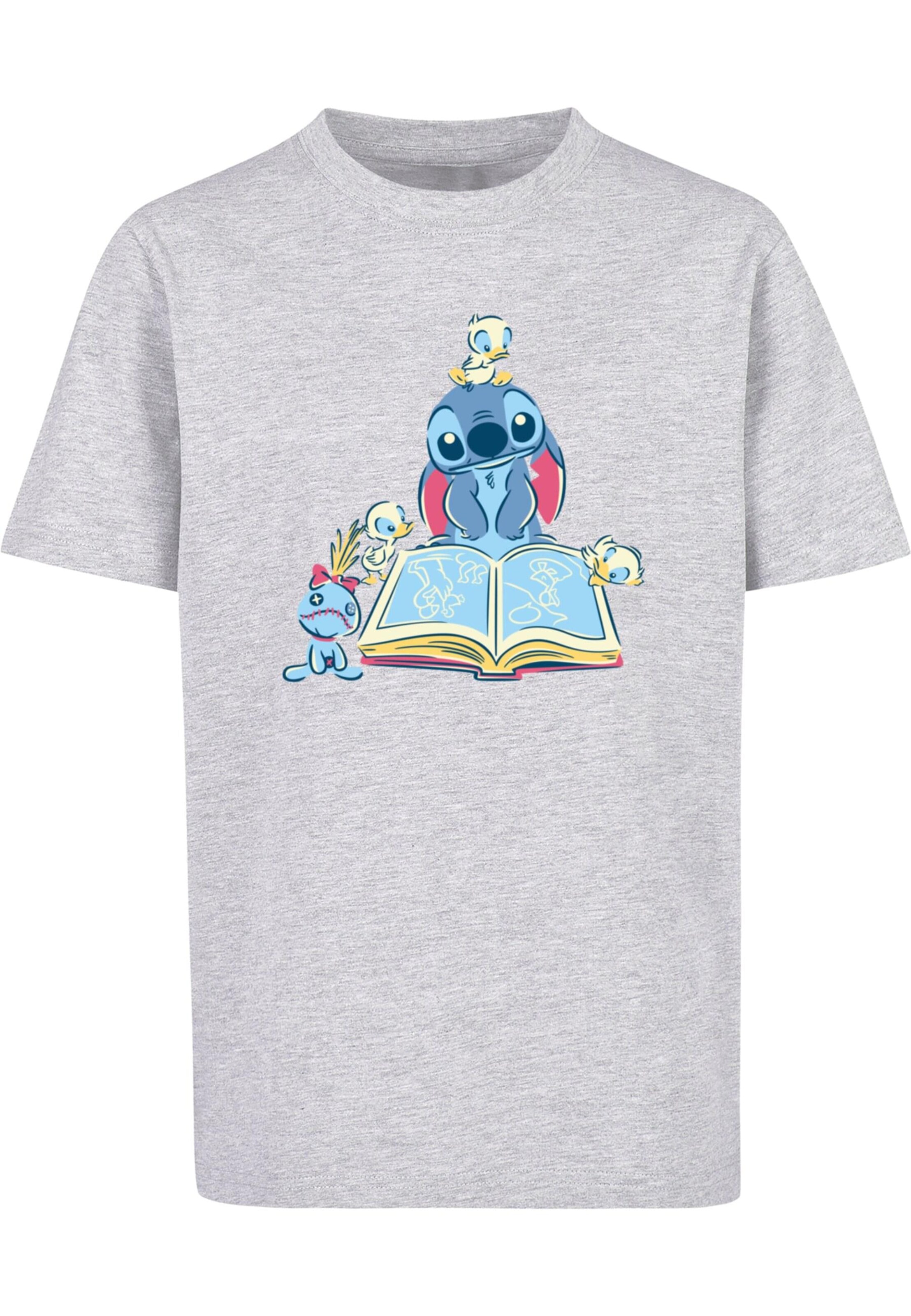 T-Shirt 'Lilo And Stitch - Reading A Book' ABSOLUTE CULT en gris : devant