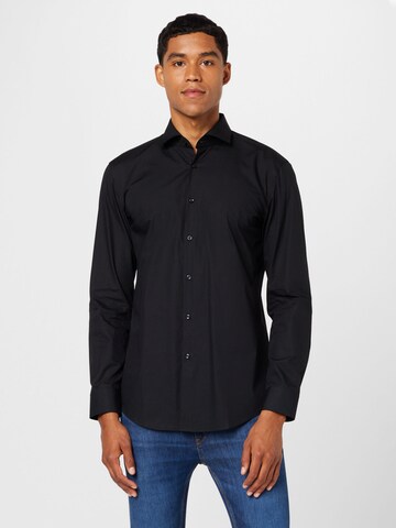 juoda HUGO Priglundantis modelis Marškiniai 'Kason': priekis