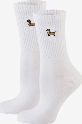 Nur Die Socks ' Good Vibes Tennis ' in White: front