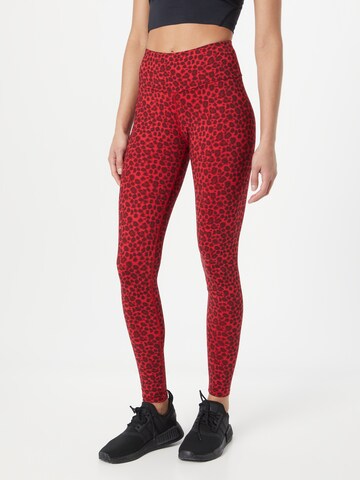 Hey Honey Skinny Workout Pants in Red: front