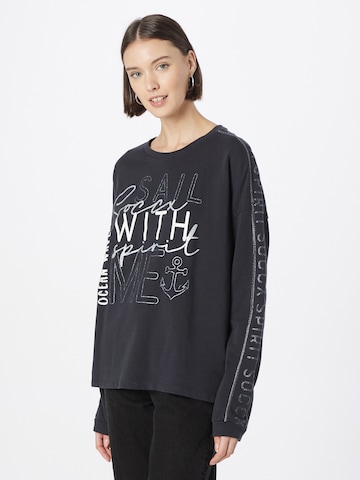 Soccx Sweatshirt 'Into The Blue' in Zwart: voorkant