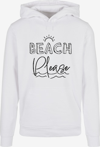 Merchcode Sweatshirt 'Beach Please' in White: front