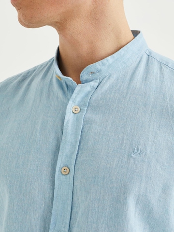 WE Fashion Slim fit Button Up Shirt in Blue