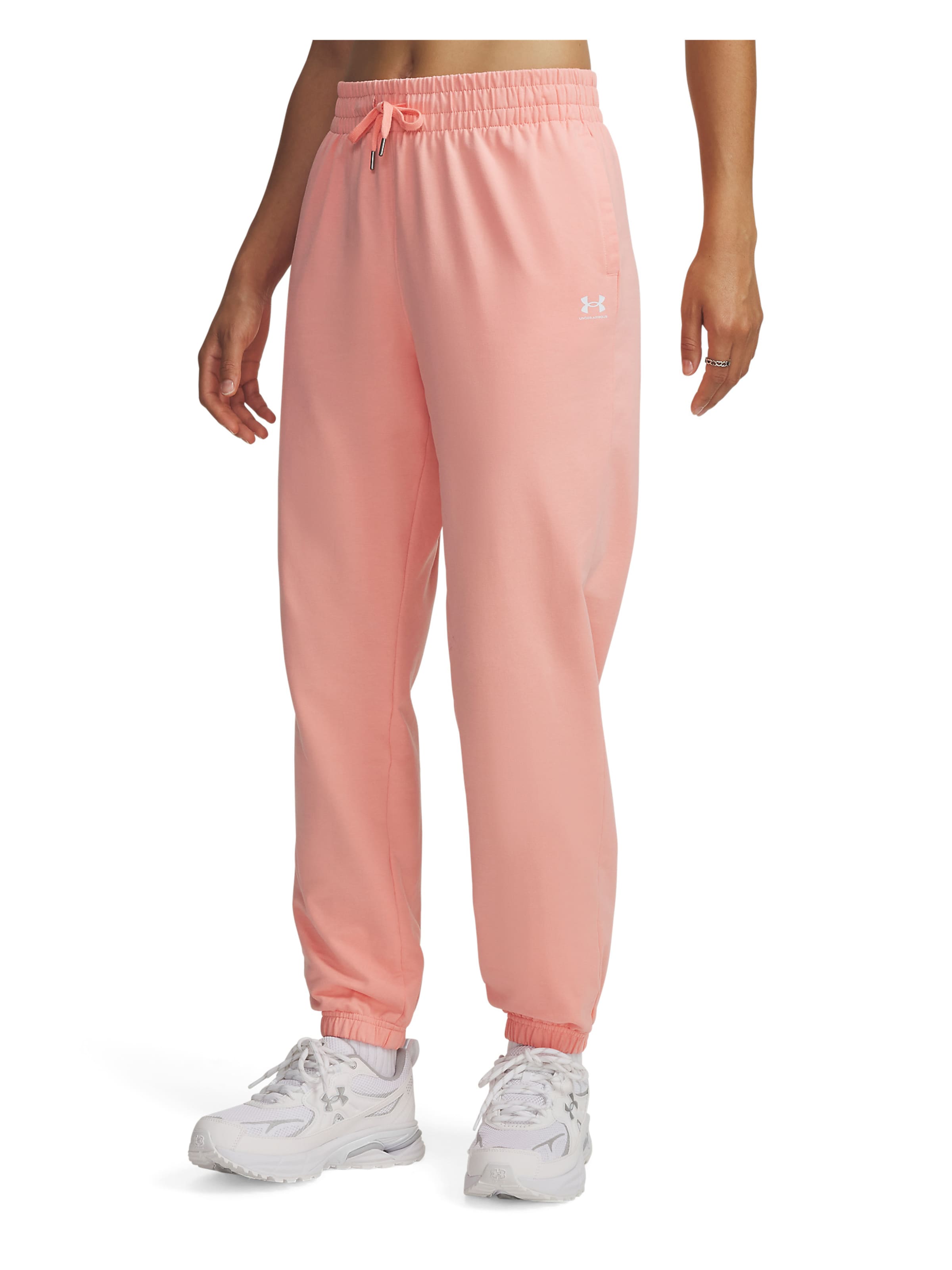 UNDER ARMOUR Tapered Sportbroek in Roze: voorkant