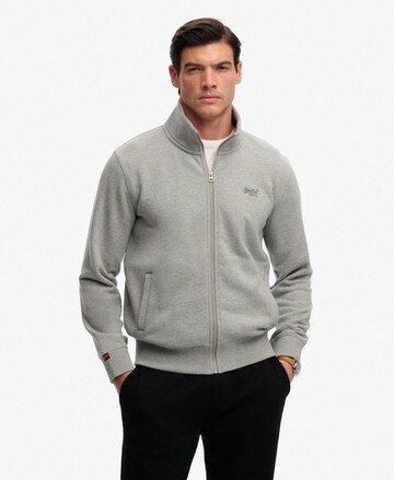 Superdry & Co Sweat jacket 'Essential' in Grey: front