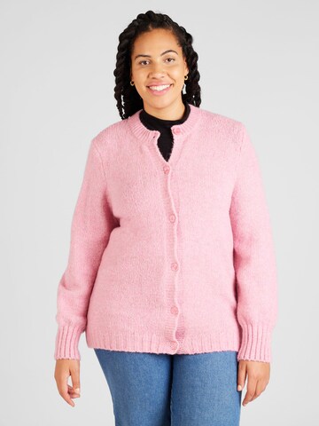 ONLY Carmakoma Knit Cardigan 'CALISTA' in Pink: front