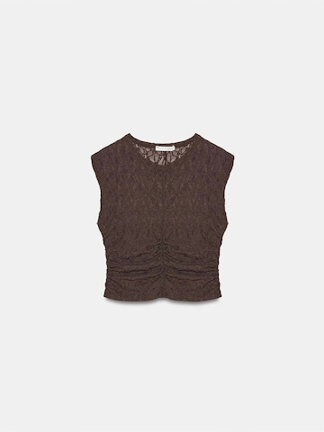 Dilvin - Blusa em castanho: frente