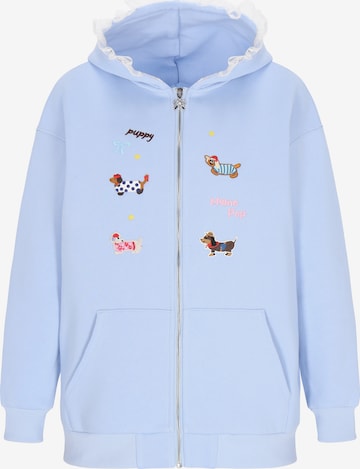 MYMO - Sudadera con cremallera 'Pop' en azul: frente