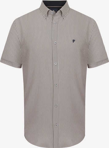 DENIM CULTURE Regular fit Button Up Shirt 'AMERIGO' in Beige: front