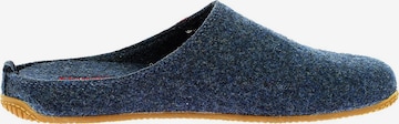 Living Kitzbühel Hausschuh 'Filz - Schweizer Kreuz' in Blau: Vorderseite