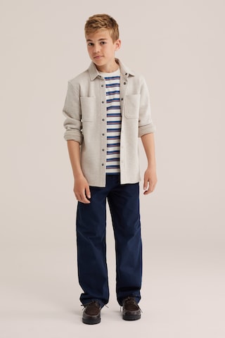 WE Fashion Regular fit Button Up Shirt in Beige