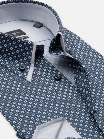 7Camicie Slim fit Zakelijk overhemd 'Sport Poplin Stretch Man Shirt Blue White' in Blauw