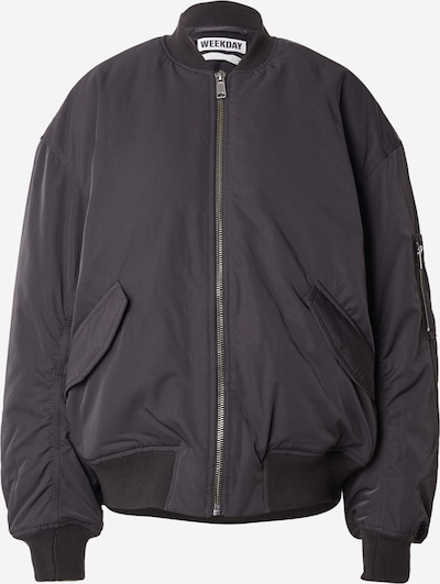 WEEKDAY Veste mi-saison en gris foncé, Vue avec produit