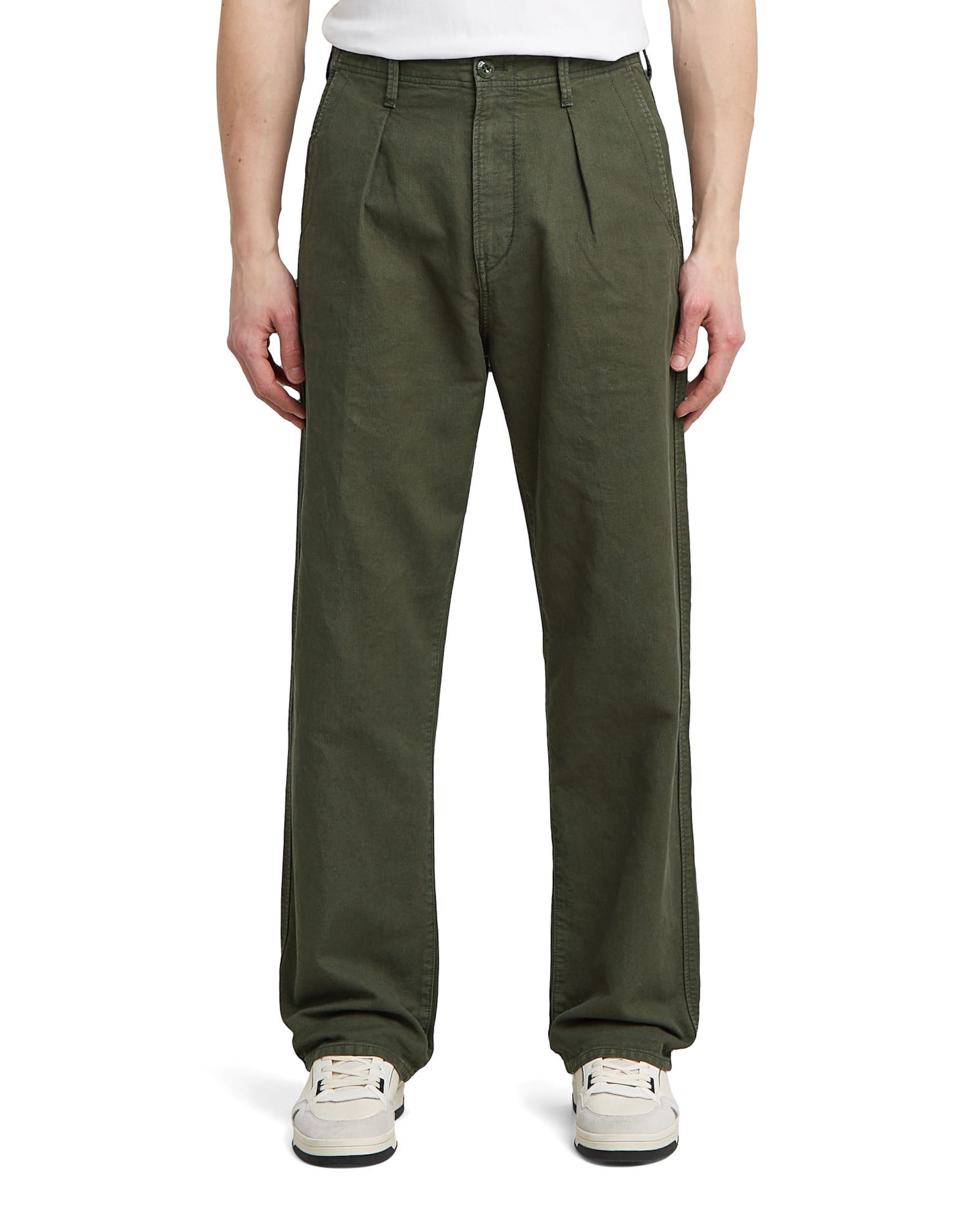 G-STAR Baggy Pleat-Front Pants in Green: front