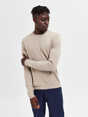 SELECTED HOMME Sweater 'Lake' in Beige: front