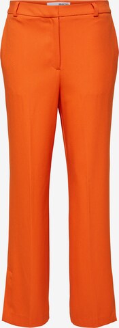 Selected Femme Curve Regular Pleated Pants in Orange: front