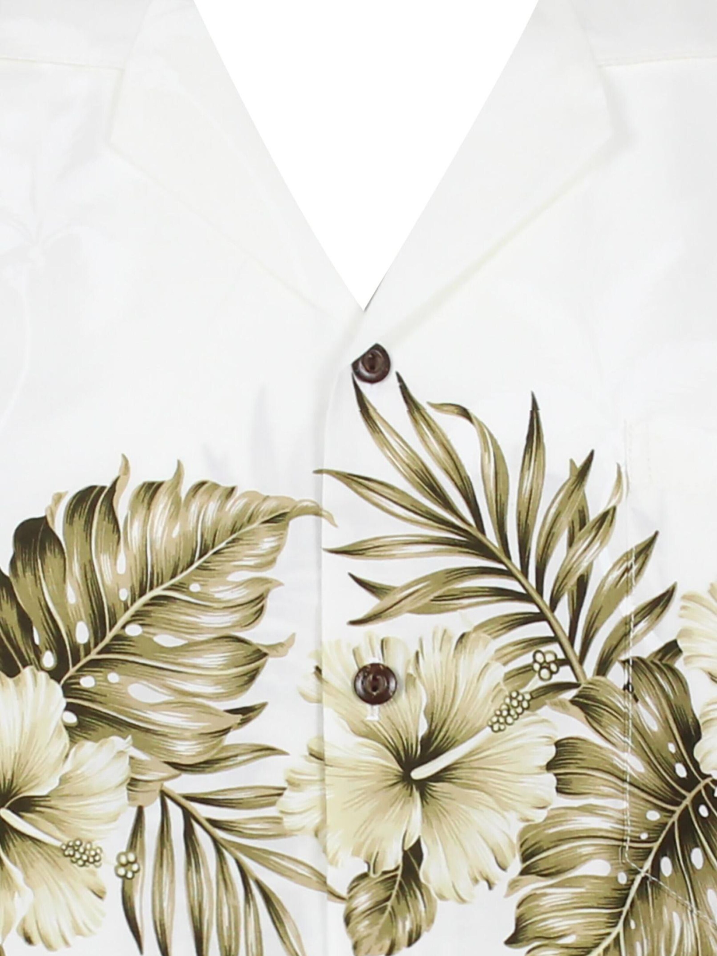 Regular fit Camicia 'Hibiskus Brustdruck' di KY's in bianco