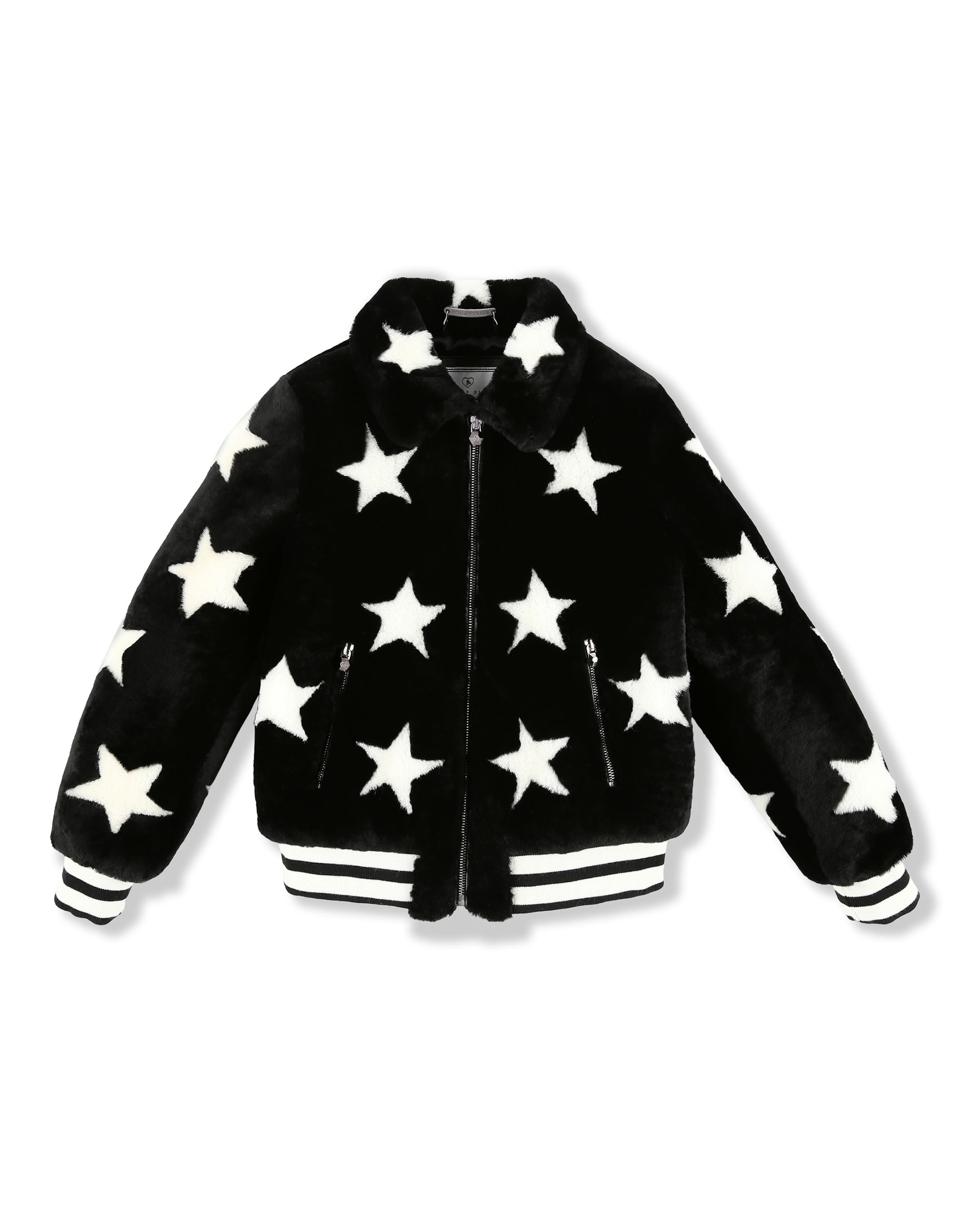 Philipp Plein - Casaco de inverno 'Stars' em preto: frente