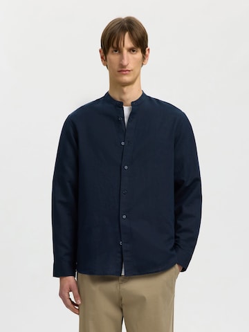 Chemise 'SLHClay' SELECTED en bleu : devant