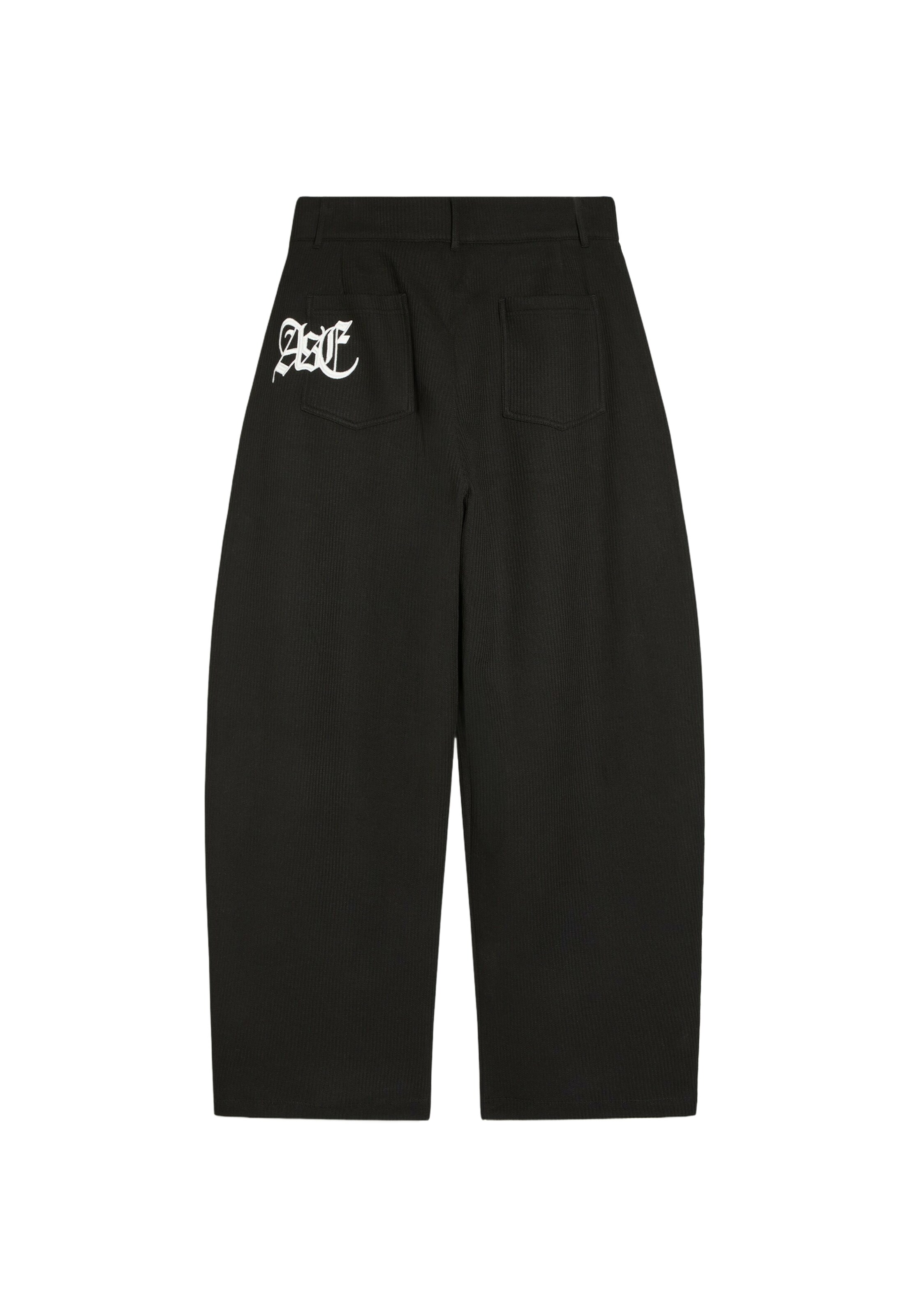 Bershka Wide Leg Bukser med lægfolder i sort