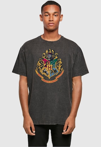 ABSOLUTE CULT Shirt 'Harry Potter - Hogwarts Crest' in Grey: front